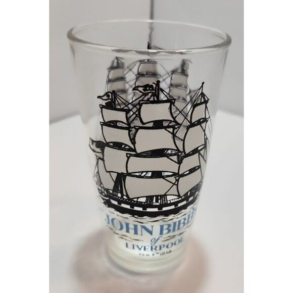 Vtg Hazel Atlas Schooners Blue Glass Ice Bucket & 4 Glasses Long John Silvers - Picture 10 of 16